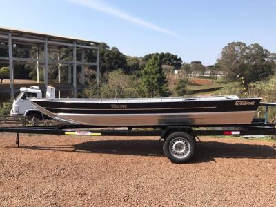 Conjunto Barco de AlumÃ­nio FortBoat WAY 500 SEMI CHATO + Motor 25HP Mh Efi + Carreta 