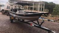 Conjunto Barco de Aluminio Fortboat Way 600 Motor + 15HP Super Mercury + Carreta