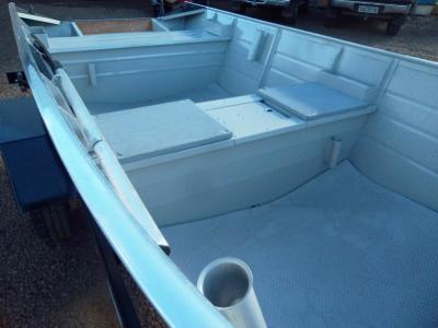 Conjunto Barco de AlumÃ­nio Fortboat Life 420 + Motor 5HP Mh Mercury + Carreta