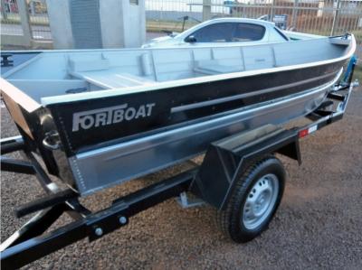 Conjunto Barco de AlumÃ­nio Fortboat Life 420 + Motor 8HP Mh Mercury + Carreta 