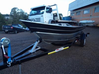 Conjunto Barco de AlumÃ­nio Fortboat Life 420 Motor + 9.9HP Mh Mercury + Carreta 