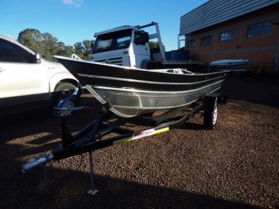 Conjunto Barco de AlumÃ­nio Fortboat Life 500 Motor + 15HP Super Mercury + Carreta 