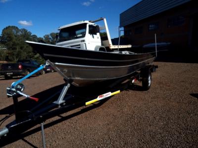 Conjunto Barco de Aluminio Fortboat Life 600 Motor + 15HP Super Mercury + Carreta