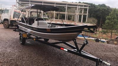 Conjunto Barco de AlumÃ­nio FortBoat WAY 600 SEMI CHATO + Motor 25HP Mh Efi Mercury